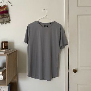 Cuts Curve-Hem T-Shirt — Granite